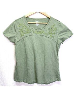 Victory Outfitters Embroidered T-Shirt Short Sleeve Burnout Green Sz M .b